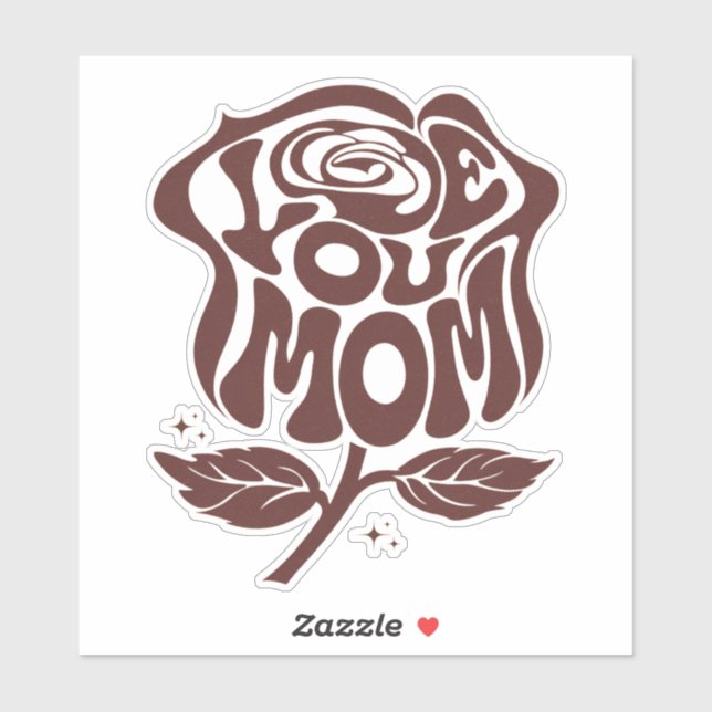 Adesivo Tipografia Rosa de Amor Você Mamãe (Folha)