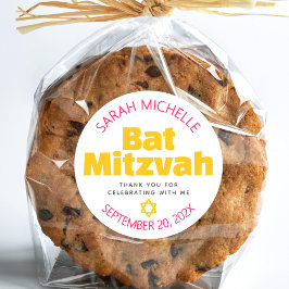 Adesivo Tipografia Rosa Quente Amarelo Bat Mitzvah Legal