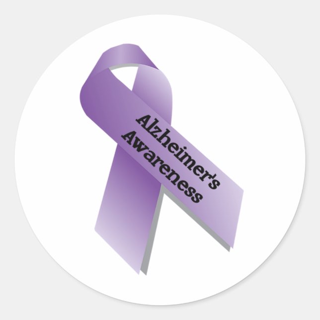 Adesivo Tipografia Roxo de Alzheimer (Frente)