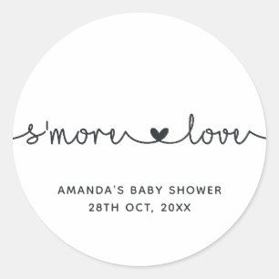 Adesivo Tipografia Simples Preto e Branco S'more Amor