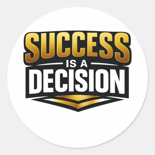 Adesivo Tipografia Success Gold em Preto (Frente)