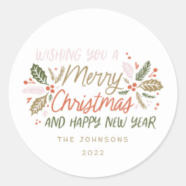 Adesivo Tipografia Vintage Holly Bright de Natal