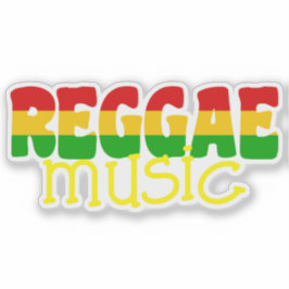Adesivo Tipográfico Colorido de Rasta de Música Reggae