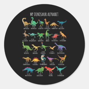 Adesivo Tipos De Dinossauros Alphabet A-z Abc Dino Identif
