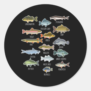 Adesivo Tipos De Espécies De Peixes Águas frescas