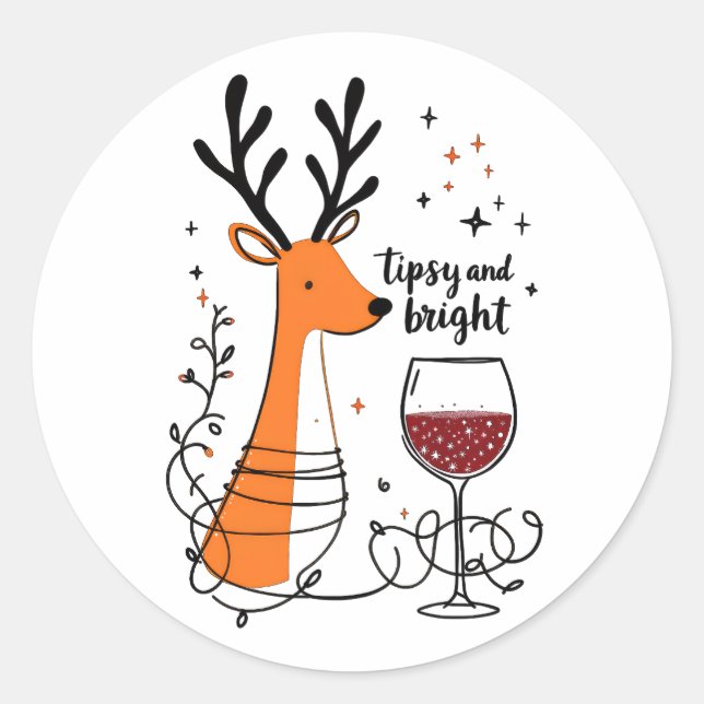 Adesivo Tipsy and Bright Reindeer  (Frente)