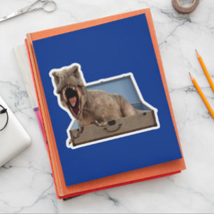 Adesivo Tiranossauro do dinossauro em uma bagagem da mala