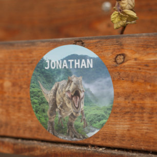 Adesivo Tiranossauro T-rex Dinossauro Monograma nome 