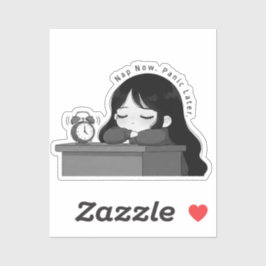 Adesivo Tire Agora, Pânico Depois Garota Chibi Ilustrativa