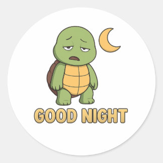 Adesivo Tired turtle saying Good Night