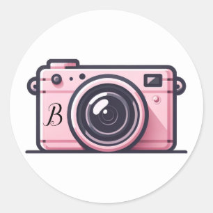 Adesivo Tiro Fotográfico Cor-de-Rosa Tendência Câmera Foto