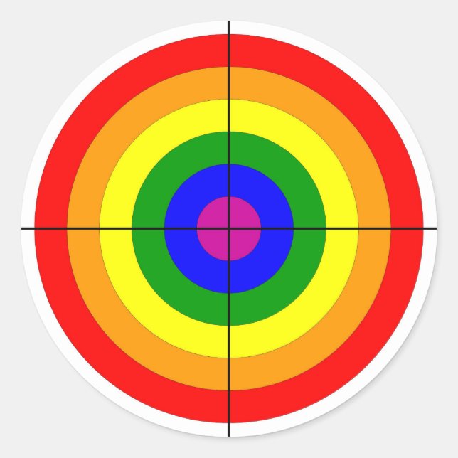 Adesivo tiros de tiro ao alvo, símbolo gay (Frente)