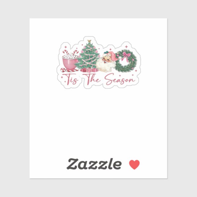 Adesivo Tis The Season Merry Christmas Cute Xmas Coffee Ch (Folha)