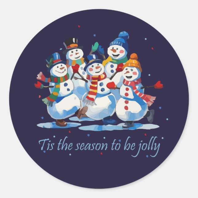 Adesivo Tis the Season to be Jolly Dancing Jolly Snowmen (Frente)