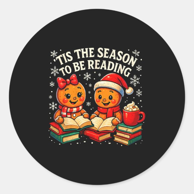 Adesivo ’tis The Season To Be Reading Book Lover Design  (Frente)