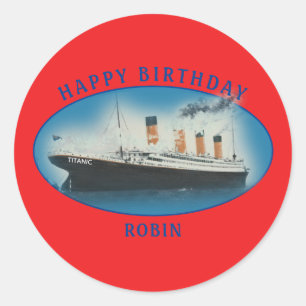 Adesivo Titanic Birthday Red RMS White Star Line Ship