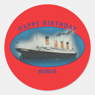 Adesivo Titanic Birthday Red RMS White Star Line Ship