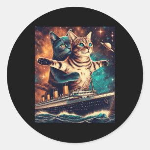 Adesivo Titanic Cats Engraçado Tee
