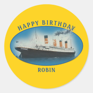 Adesivo Titanino Aniversário Amarelo RMS White Star Line 