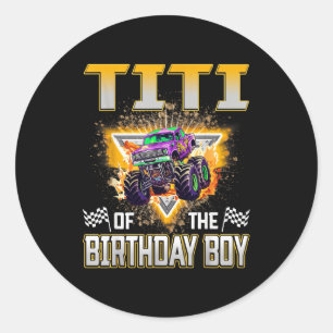 Adesivo Titi Do Menino Do Aniversário Do Caminhão Monstro