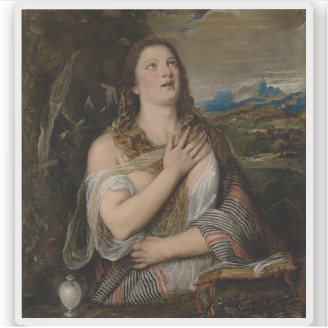 Adesivo Titian (Tiziano Vecellio) - A Penitente Magdalene (Frente)