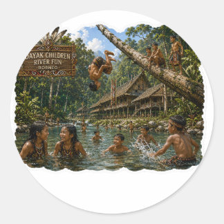 ADESIVO TÍTULO CRIANÇAS DAYAK RIO DIVERSÃO BORNEO ÁLBUM
