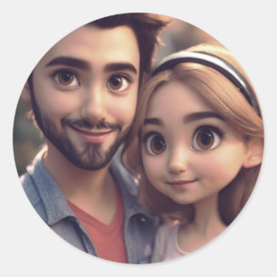 Adesivo Título: Custom Round Stickers - Personalize sua Ru