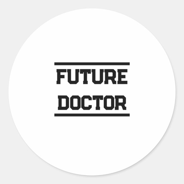 Adesivo Título Médico Futuro Design de Texto Mínimo (Frente)
