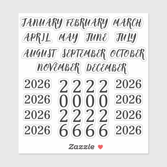 Adesivo Títulos Meses 2026 Ano Bullet Journal Planner (Folha)