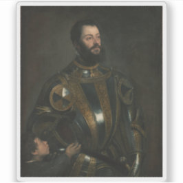 Adesivo Tiziano Vecellio - Retrato de Alfonso d'Avalos