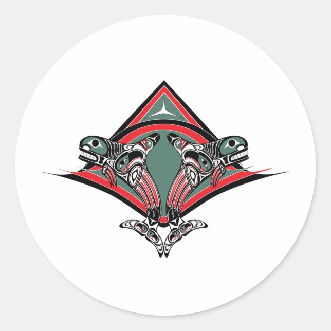 Adesivo Tlingit Killer Whale & Eagle (Frente)