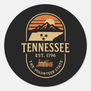Adesivo Tn Tennessee Vintage Est 1796 Laranja Bandeira Smo