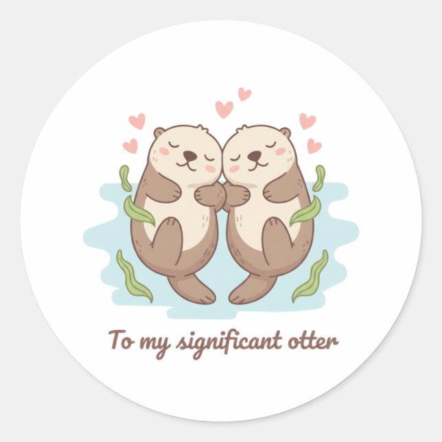 Adesivo To My Significant Otter Cute Couple Holding Hands  (Frente)