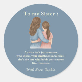 Adesivo To My Sister – Classic Round Photo Sticker