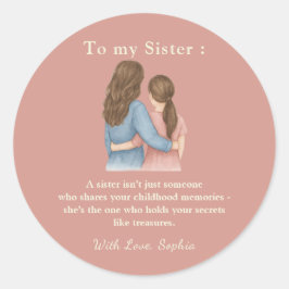 Adesivo To My Sister – Classic Round Photo Sticker