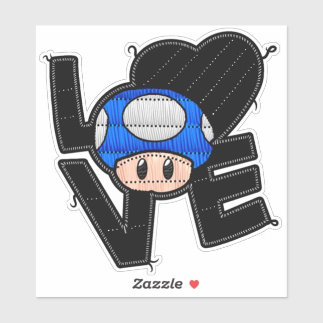 Adesivo Toad de amor - Azul (Folha)