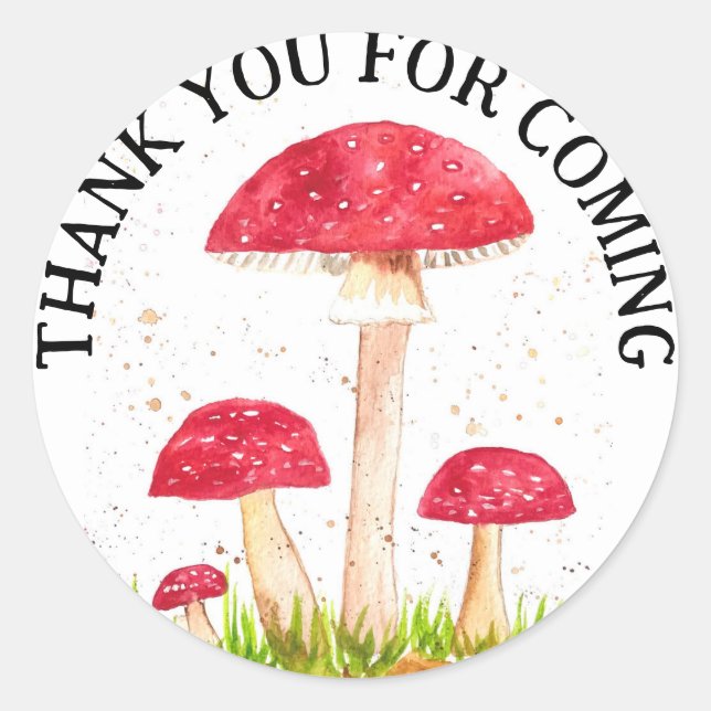 Adesivo Toadool Mushroom Floresta aquarela Vermelha Nature (Frente)