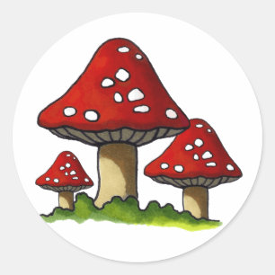 Adesivo Toadtstools vermelho, cogumelo: Arte Freehand