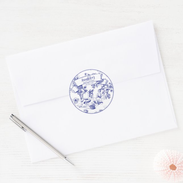 Adesivo Toalete Azul e Branco (Envelope)