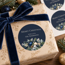 Toalha de Natal Elegante Peace & Joy Midnight Navy