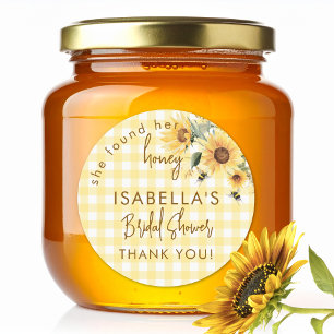 Adesivo Toalha Xadrez Amarela Ela Encontrou Seu Mel Chá de