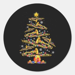 Adesivo Tocador de Trombone de Natal Árvore de Natal Músic