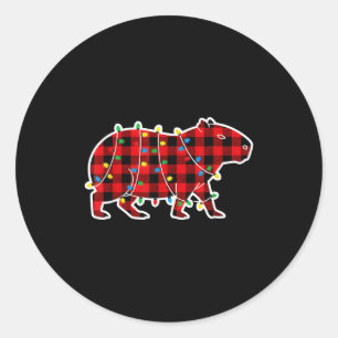 Adesivo Tocaia de Plaid Búfalo Vermelho e Preto de Natal d