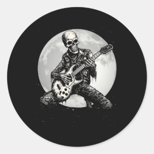 Adesivo Tocando Guitarra Pedra Música Rock Halloween Miúdo