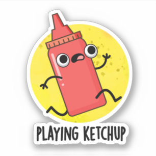Adesivo Tocando Ketchup Molho Bonito Pun Sticker