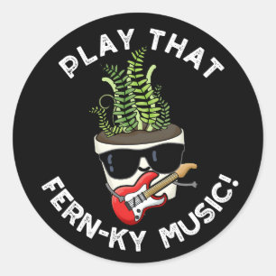 Adesivo Tocar Que Fácil Música Fern Planta Engraçado Pun D