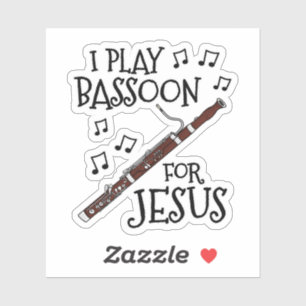 Adesivo Toco Bassoon Por Jesus, Bassonista Cristão