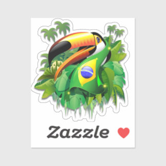 Adesivo Toco Toucan com bandeira do Brasil