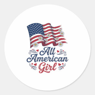 Adesivo Toda a garota americana camisa patriótica daisy ba