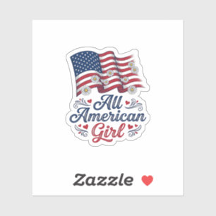 Adesivo Toda a garota americana camisa patriótica daisy ba